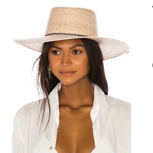 L*Space Tan Straw Wide Brim Hat